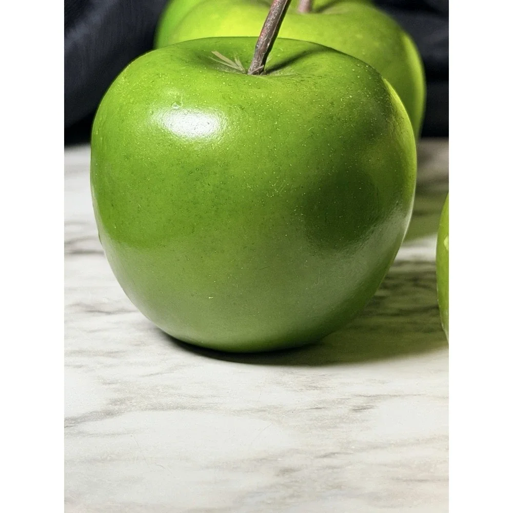 Set of 15 Faux Apples Realistic Decorative Fruit Green 3
